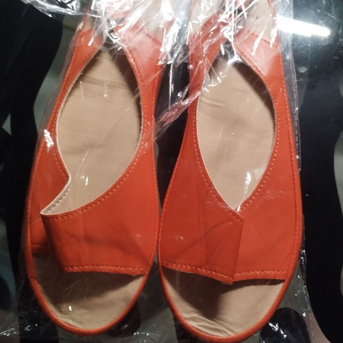 Sendo Orange Flat Sandals Size 38 New
