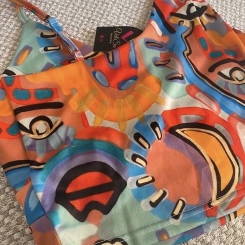 Summer set crop top and colorful leggings new, small-medium