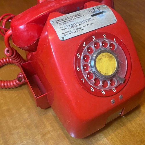 Vintage Κόκκινο Τηλέφωνο RedPhone με Κερματοδέκτη 2 Δραχμές μεταχειρισμένο