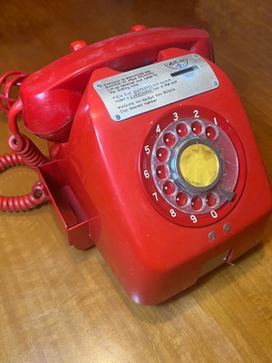 Vintage Κόκκινο Τηλέφωνο RedPhone με Κερματοδέκτη 2 Δραχμές μεταχειρισμένο