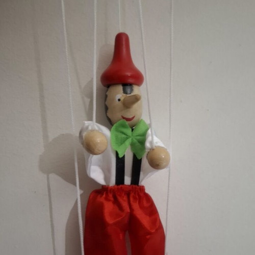 Wooden Pinocchio Marionette decorative handmade, new
