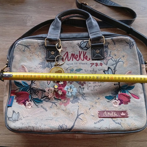 Anekke crossbody bag used with embroidery and keychain