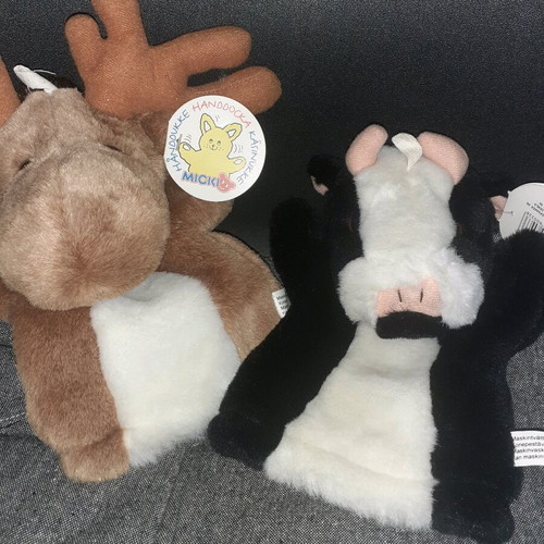 Plush finger puppets new, set of two animals