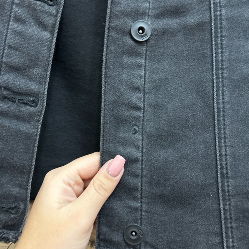 BSB Black Denim Short Jacket Like New With Fringes