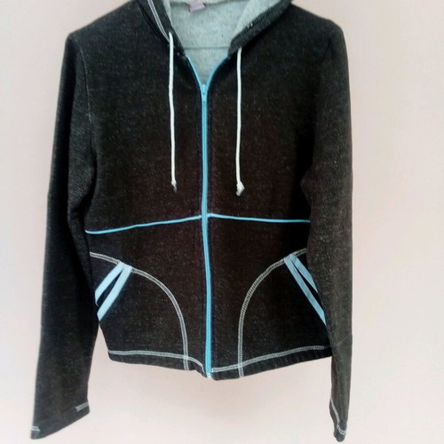 Women's sweatshirt jacket used, brown, size small