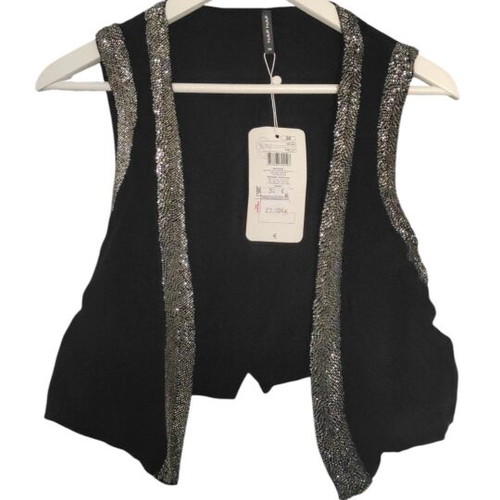 Naf Naf vest like new with embroidered beads, viscose, size M