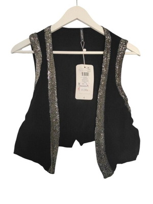 Naf Naf vest like new with embroidered beads, viscose, size M