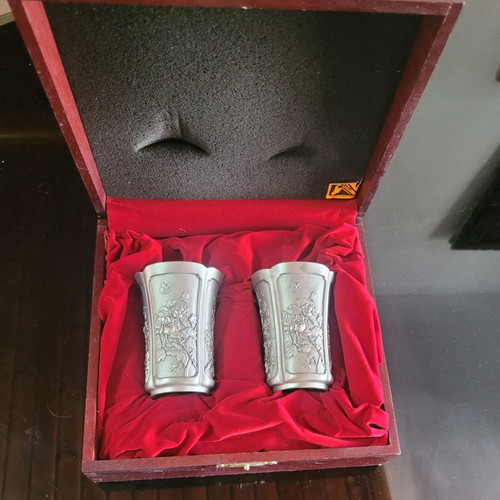 Roual Selangor Pewter Four Season Chinese glasses