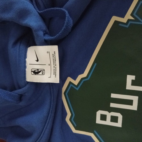 NBA Milwaukee Bucks City Edition hoodie like new, size L, blue, Nike