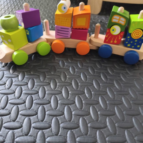Hape Baby Train with Blocks like new