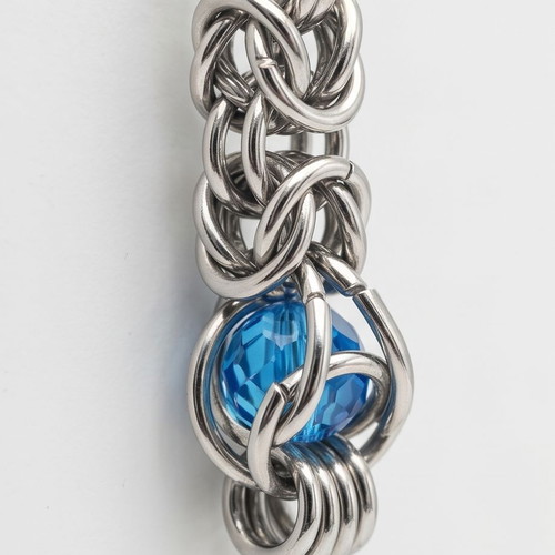 Gothic earrings with blue stone, new, stainless steel, hypoallergenic