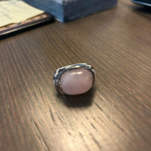 Handmade ring new silver with pink stone
