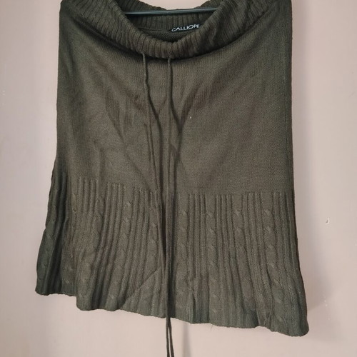 Calliope knitted vintage mini skirt size M used, dark olive green