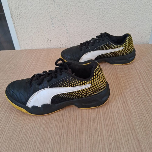Puma sneakers size 31 used, black and yellow