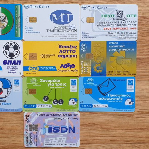 Phone cards like new, set of 10 pieces