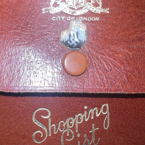 Rare leather case for notes used, Reich German military