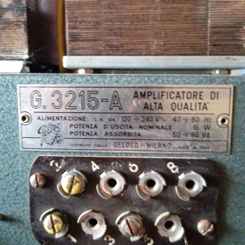 Vintage tube amplifier G.3215-A Geloso Milano used