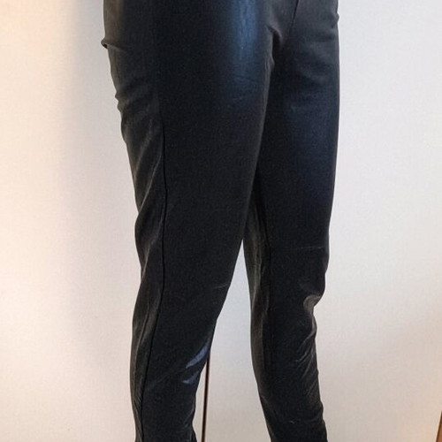 Stradivarius women's black leather-look pants M like new with minimal wear
