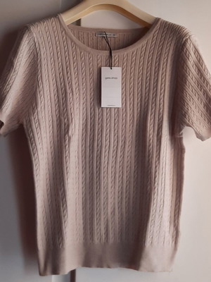 Short-sleeve blouse new, beige, size M, 50% viscose