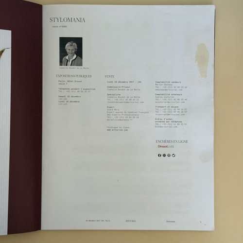 Artcurial Stylomania Auction Catalog 2017 like new, collectible pens