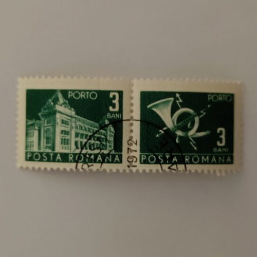 Romanian Porto Stamps 1972 pair, like new