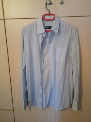 Armani Jeans shirt Small white and blue like new