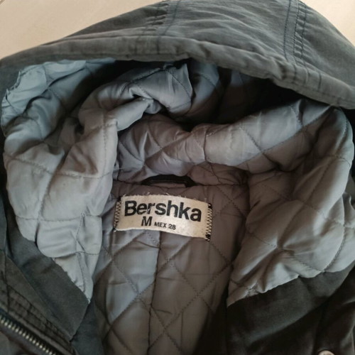 Bershka women's long jacket used, gray, size Medium