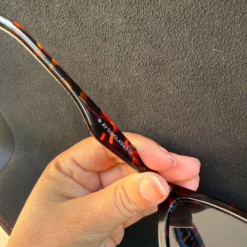 Karen AV sunglasses new, brown with case and authentic cloth