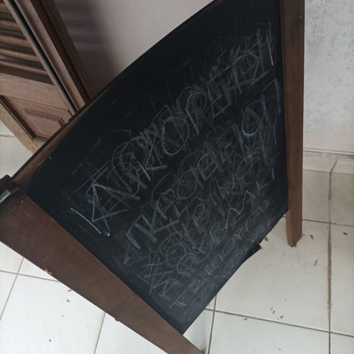 Wooden Double-Sided Floor Chalkboard About 80cm Height Like New