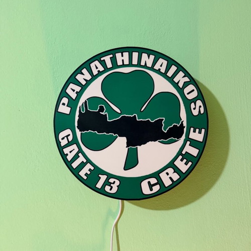 Led light Gate 13 Crete Lightbox like new, official Panathinaikos replica