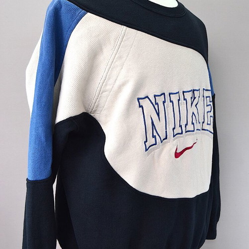 Nike reworked corduroy sweater size L, blue and beige