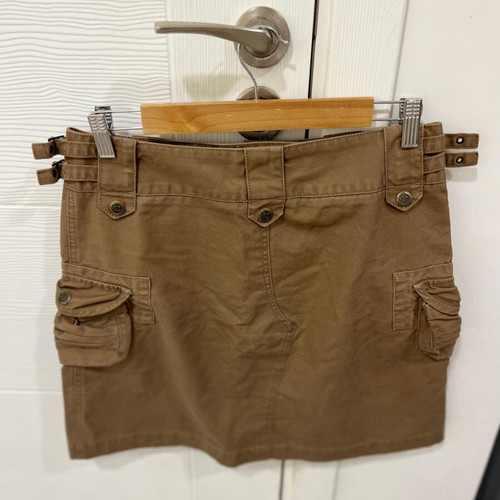 Marlboro Classics Mini Denim Cargo Skirt used, utility pockets, size EU42