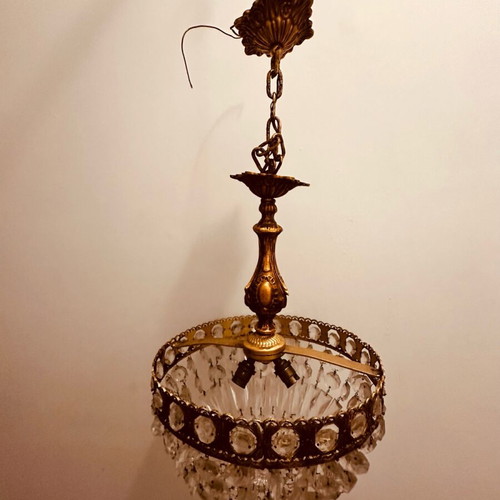 Vintage handmade crystal pendant light new