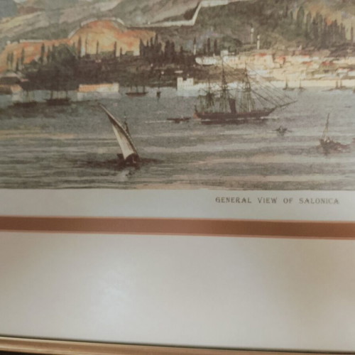 Painting General View of Thessaloniki 1876 like new