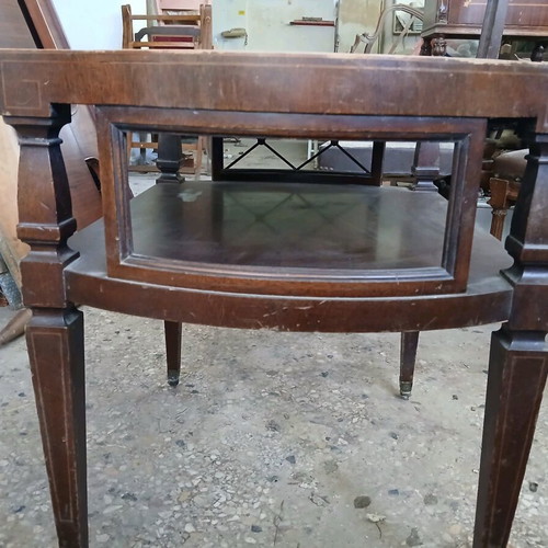 Vintage coffee table with wheels used and shelf