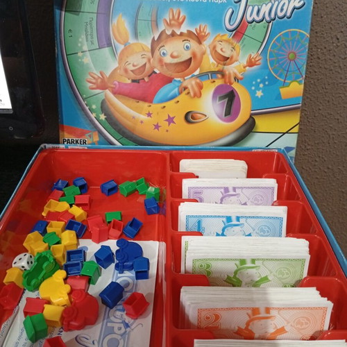 Monopoly Junior board game used with cards and tokens
