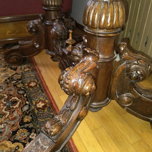 Carved bridge table like new