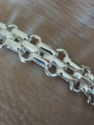 Elegance wide unisex bracelet like new, stainless steel with platinum coating
