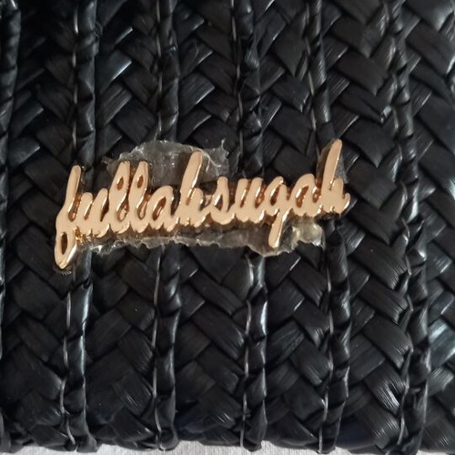 Fullah Sugah straw clutch bag black new