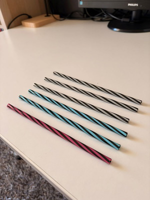 Hard plastic straws like new, reusable set