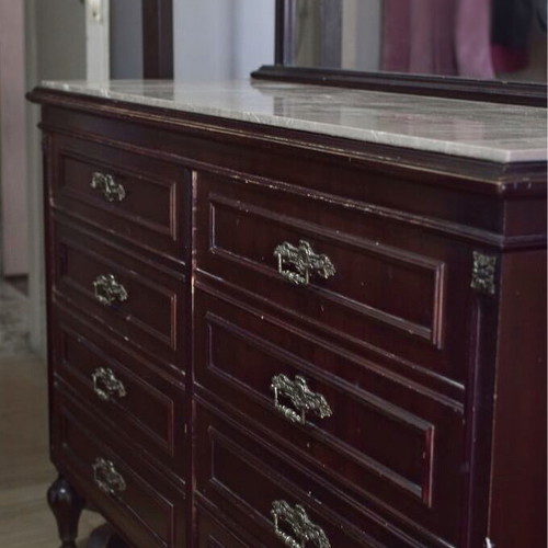 Wooden bedroom set, classic style, dark finish