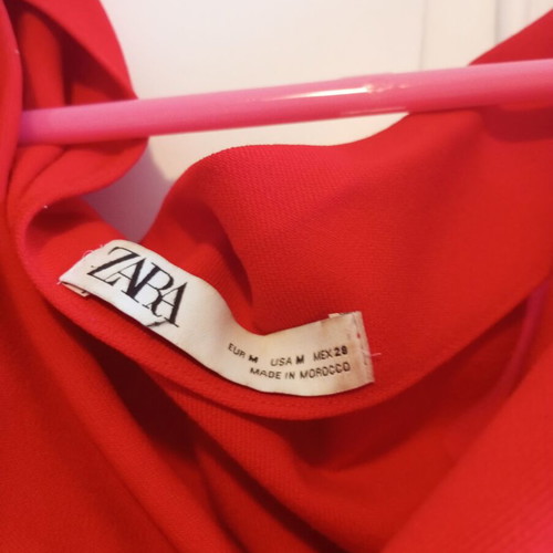 Zara blouse with one sleeve red fire color, size M like new