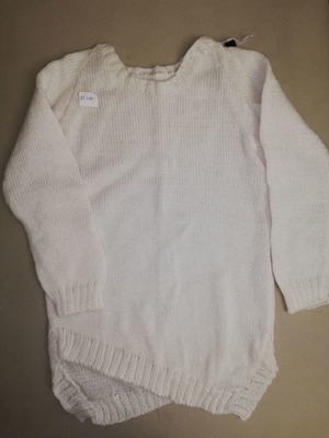 Knitted mohair women's sweater handmade new, white