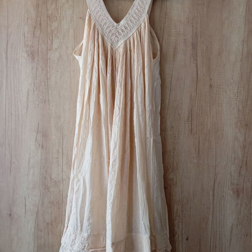 Dress one size beige like new, 80% cotton 20% viscose