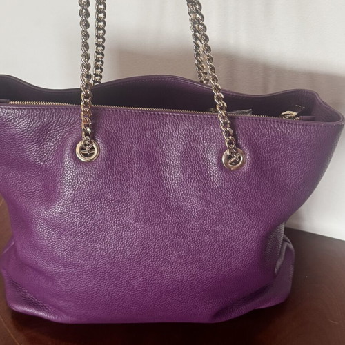 Furla Tote bag like new with chain handles purple