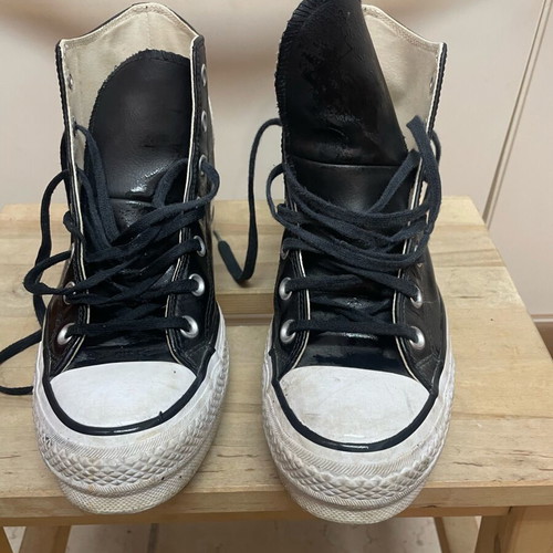 Converse Chuck Taylor All Star Lift Platform Leather Women's Shoes Size 39 Like New Black