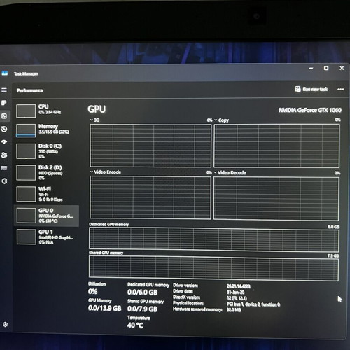 Acer Predator Helios 300 gaming laptop i7 GTX 1060 16GB 2.25TB