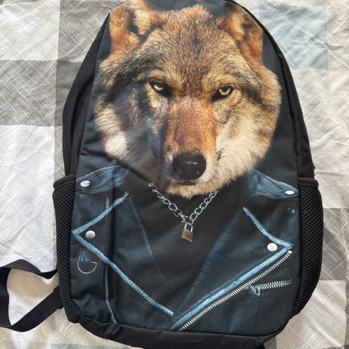 Large backpack used, black, comfortable with padding