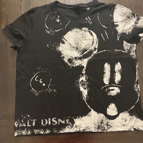 Disney black cotton distressed Mickey Mouse t-shirt, Desigual collaboration