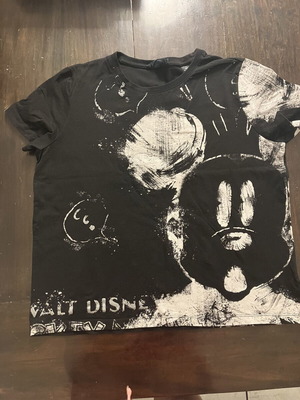Disney black cotton distressed Mickey Mouse t-shirt, Desigual collaboration